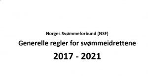 Redaksjonell oppdatering av Generelle regler for svømmeidrettene (GE).